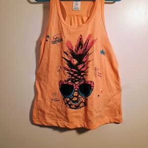 Orange Pineapple Graphic Tank Top